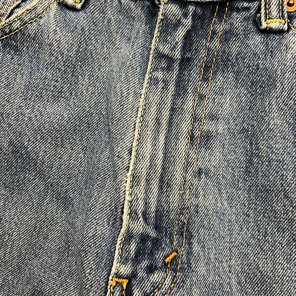 Levis 505 Jeans Mens 34x34 Blue Denim 5-Pocket Mid Rise Straight Leg Zip Fly - Picture 9 of 14